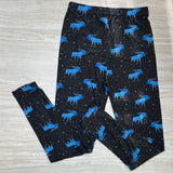 Midnight Sky Moose Print Soft Leggings