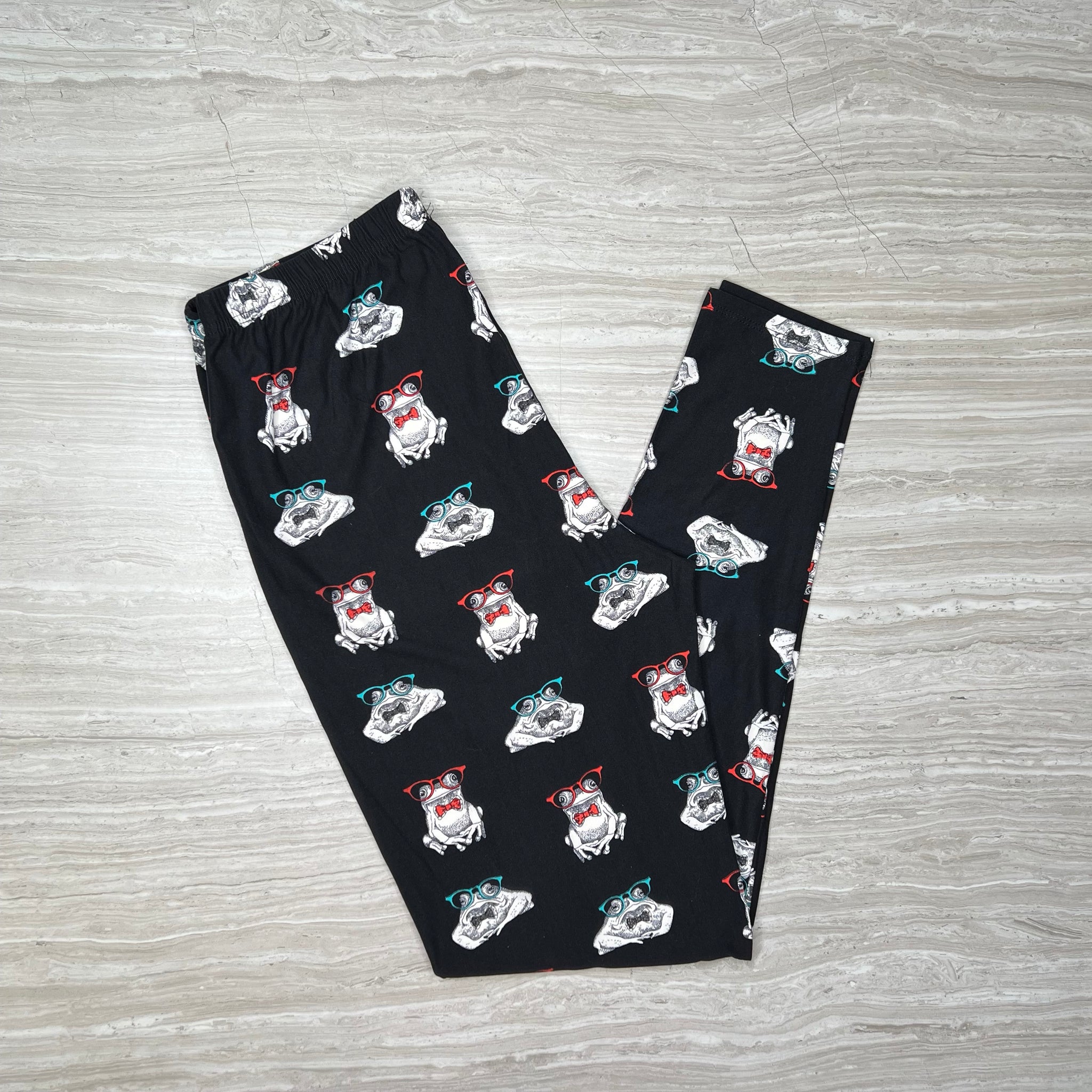 Preppy Frogs in Glasses  Leggings