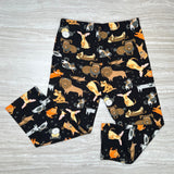 Playful Mixed Dog Print Soft Capri Black Leggings