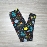Deep Sea Fish Print Leggings - Adult & Kid Sizes