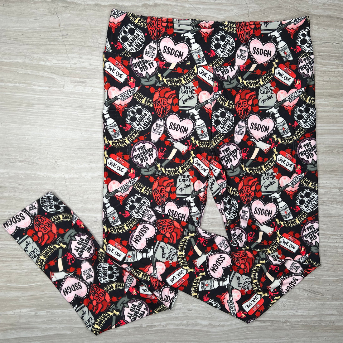 True Crime Print Soft Leggings w/ Pockets