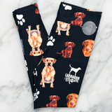 Labrador Dog Mom Print Black Soft Stretchy Leggings