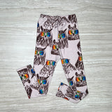 Rainbow Glasses Owl Print Leggings - Adult & Kid Sizes