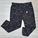 Black Void Cat Print Soft Leggings - Adult & Kids Sizes