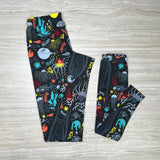 Deep Sea Fish Print Leggings - Adult & Kid Sizes