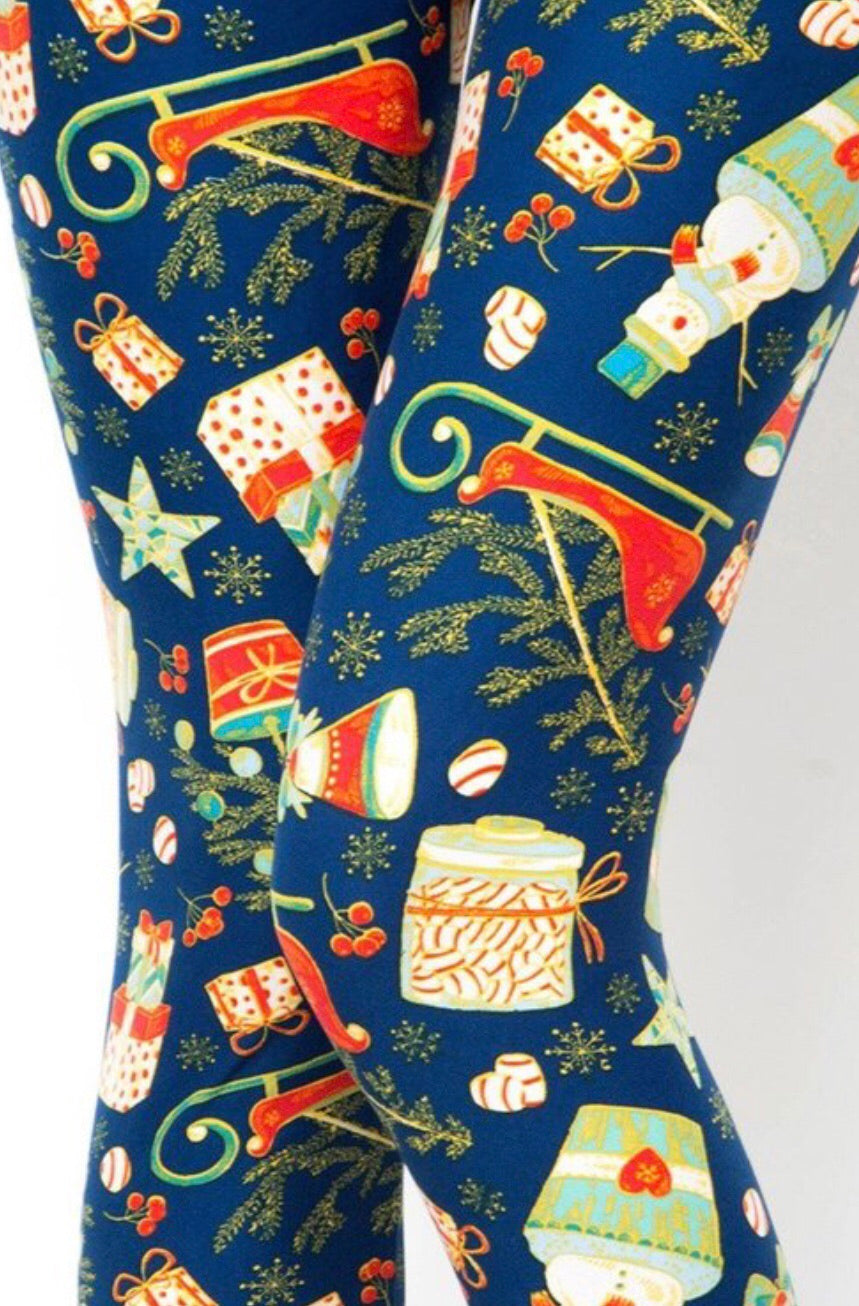 Mystery Christmas Print Soft Leggings