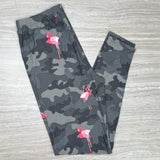 Camo Flamingo Print Leggings