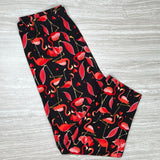 Flamingo Love Print Capri Leggings