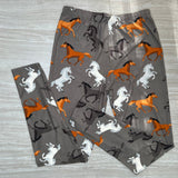 Wild Horses Print Soft Leggings - Adult & Kid Sizes