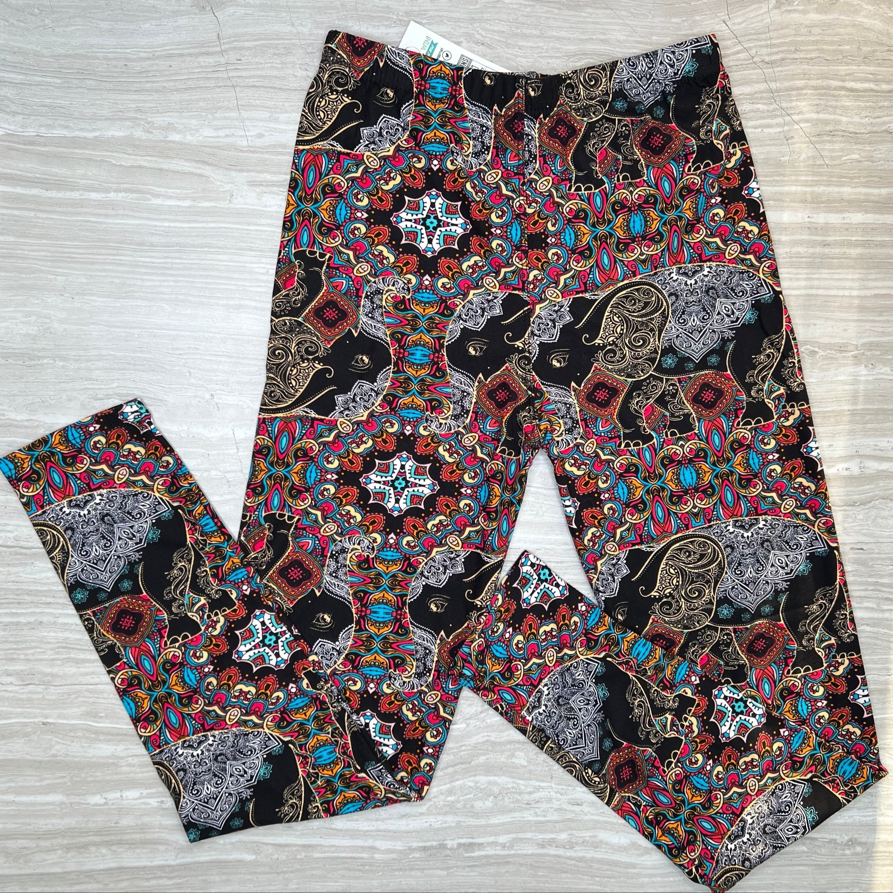 Large Elephant Print Leggings