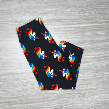 Unicorn Print Soft Leggings - Capri