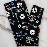 Fur Mama Paw & Arrow Print Soft Black Leggings