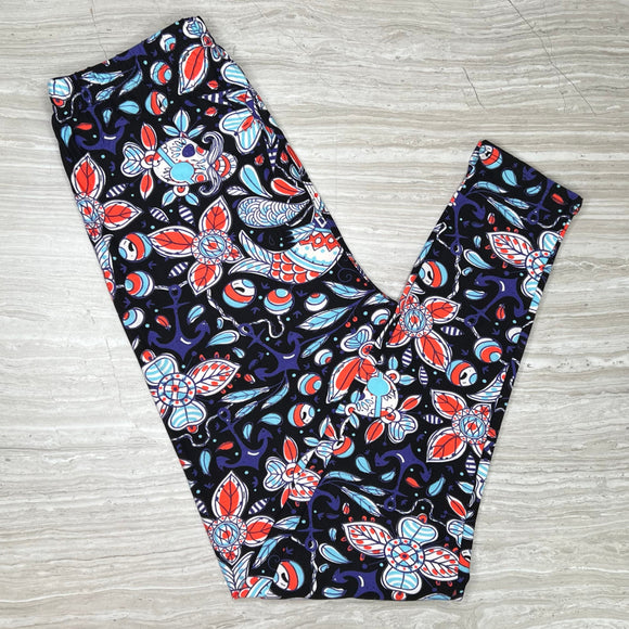 Pirate Skull Print Soft Leggings