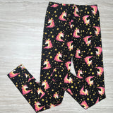 Pink Unicorn Princess Stardust Print Soft Leggings