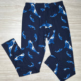 Orca Whale Print Blue Leggings - Adult & Kids - Full Length