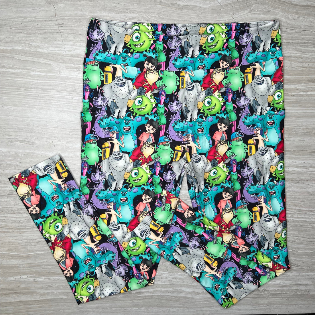Scare Floor Print Soft Leggings w/ Pockets