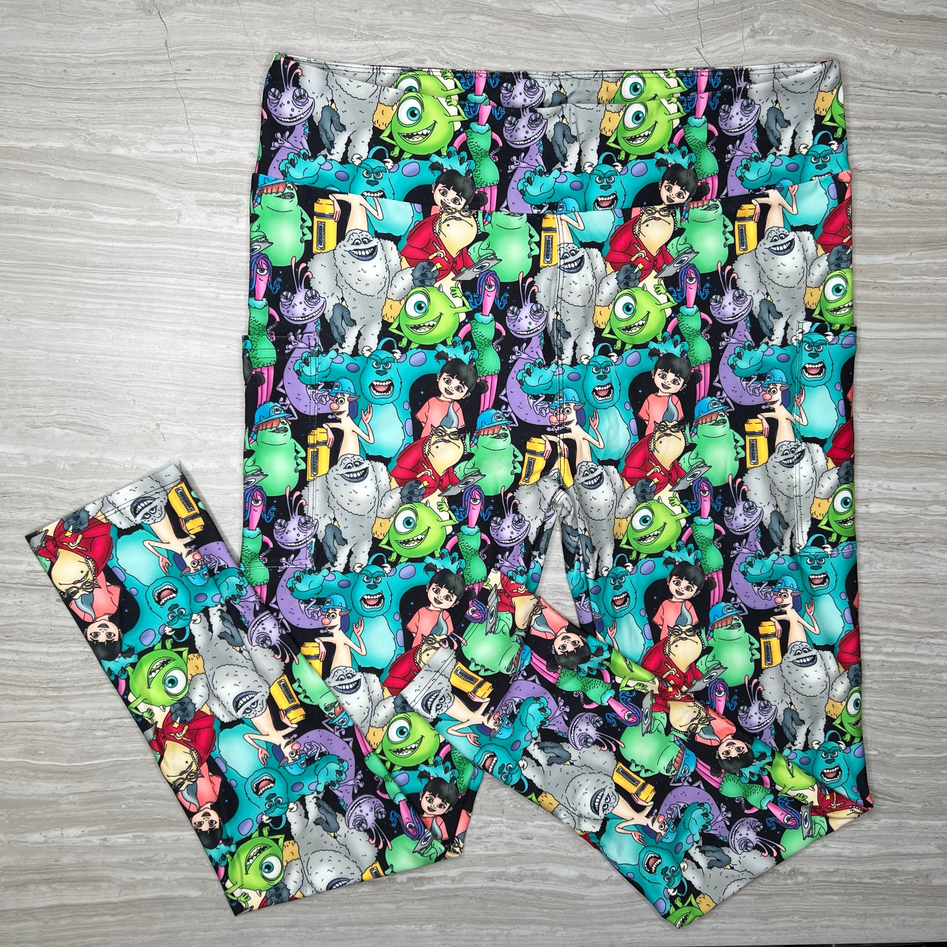 Scare Floor Print Soft Leggings w/ Pockets