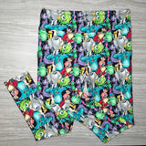 Scare Floor Print Soft Leggings w/ Pockets