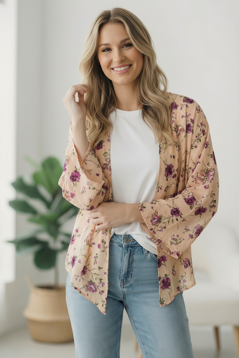 Dainty Layers Floral Kimono