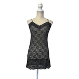 Black Floral Lace V Neck Camisole