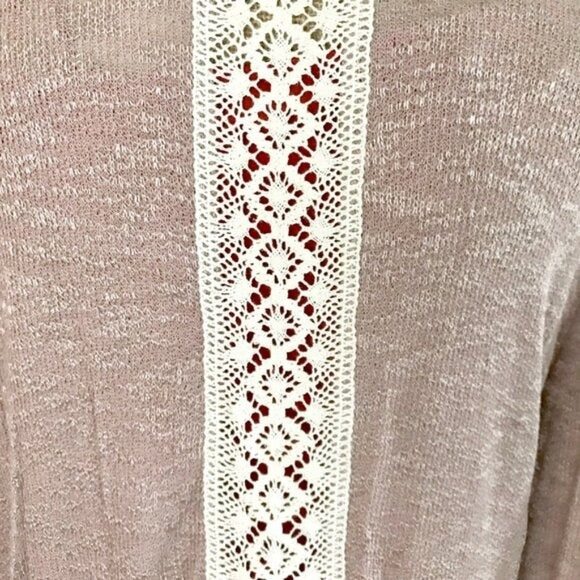 Waterfall Longline Cardigan With Lace Back Detail