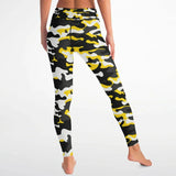 Black & Yellow Camo Print Soft Leggings