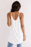 Pleated Adjustable Spaghetti Strap Camisole Sleeveless Tops Loose Fit Beach Tank