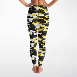 Black & Yellow Camo Print Soft Leggings