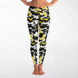 Black & Yellow Camo Print Soft Leggings