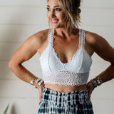 Women's Sexy Lace V Neck Padded Racerback Bralette T-back Crop Top