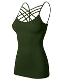 Color Seamless Strappy Caged Stretch Cami Top