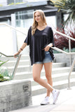 Luxe Rayon Oversized V-neck Top