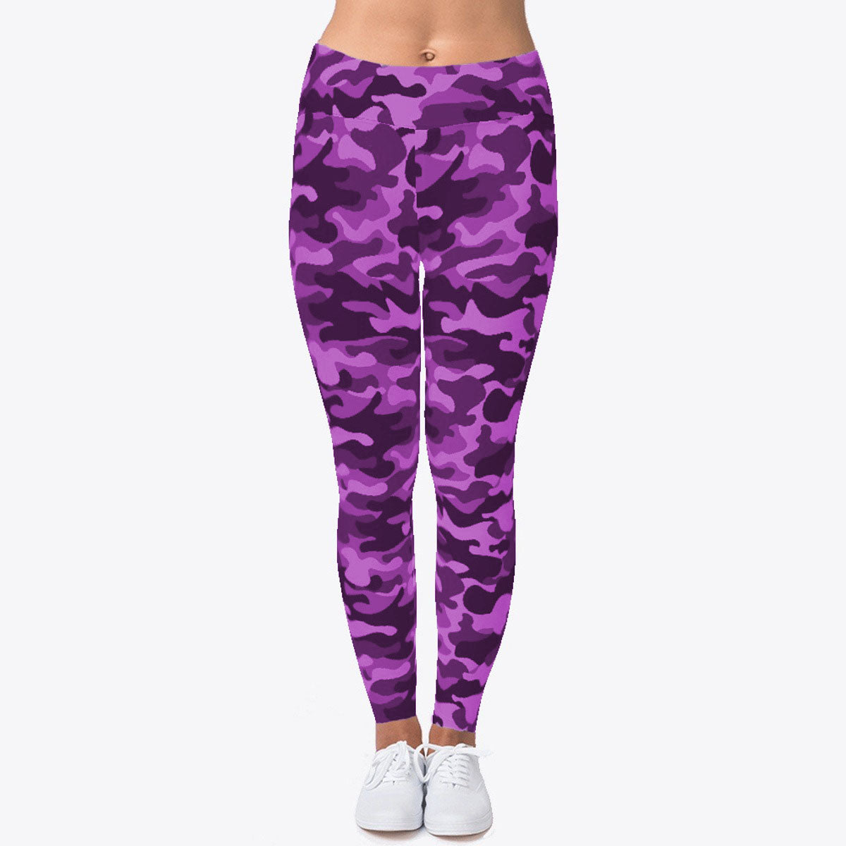 Purple Camo Print Soft Leggings