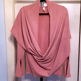 Wrap Neck Flare Sleeve Cardigan