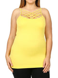 Color Seamless Strappy Caged Stretch Cami Top