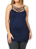 Color Seamless Strappy Caged Stretch Cami Top