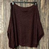 Wide Neck Long Sleeve Ribbed Knit Sweater