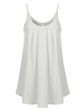 Pleated Adjustable Spaghetti Strap Camisole Sleeveless Tops Loose Fit Beach Tank