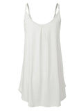 Pleated Adjustable Spaghetti Strap Camisole Sleeveless Tops Loose Fit Beach Tank