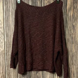 Wide Neck Long Sleeve Ribbed Knit Sweater