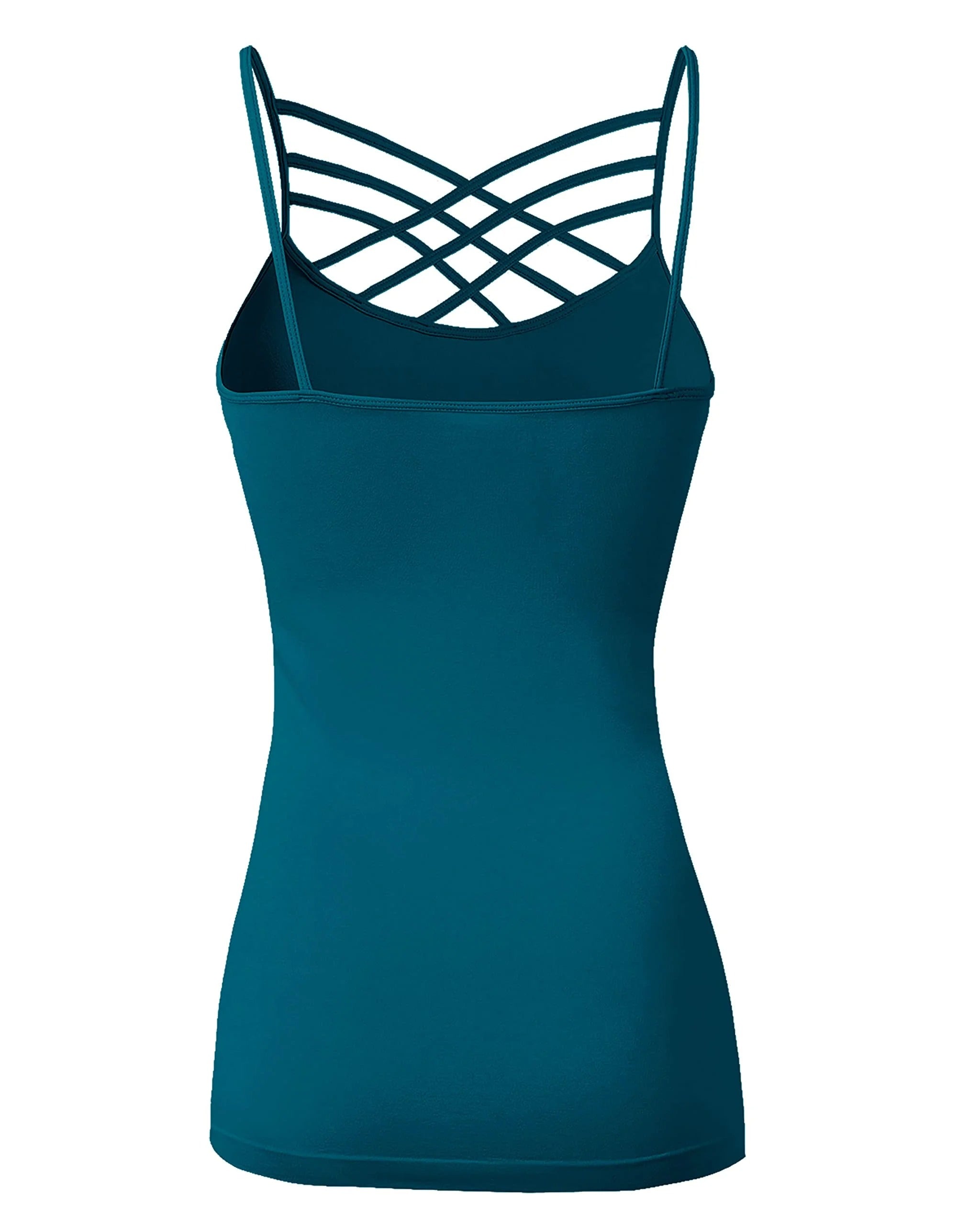 Color Seamless Strappy Caged Stretch Cami Top