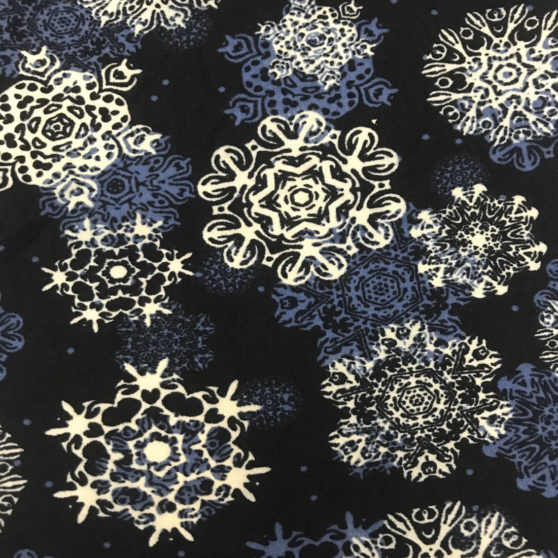 Blue Snowflake Print Blue Leggings