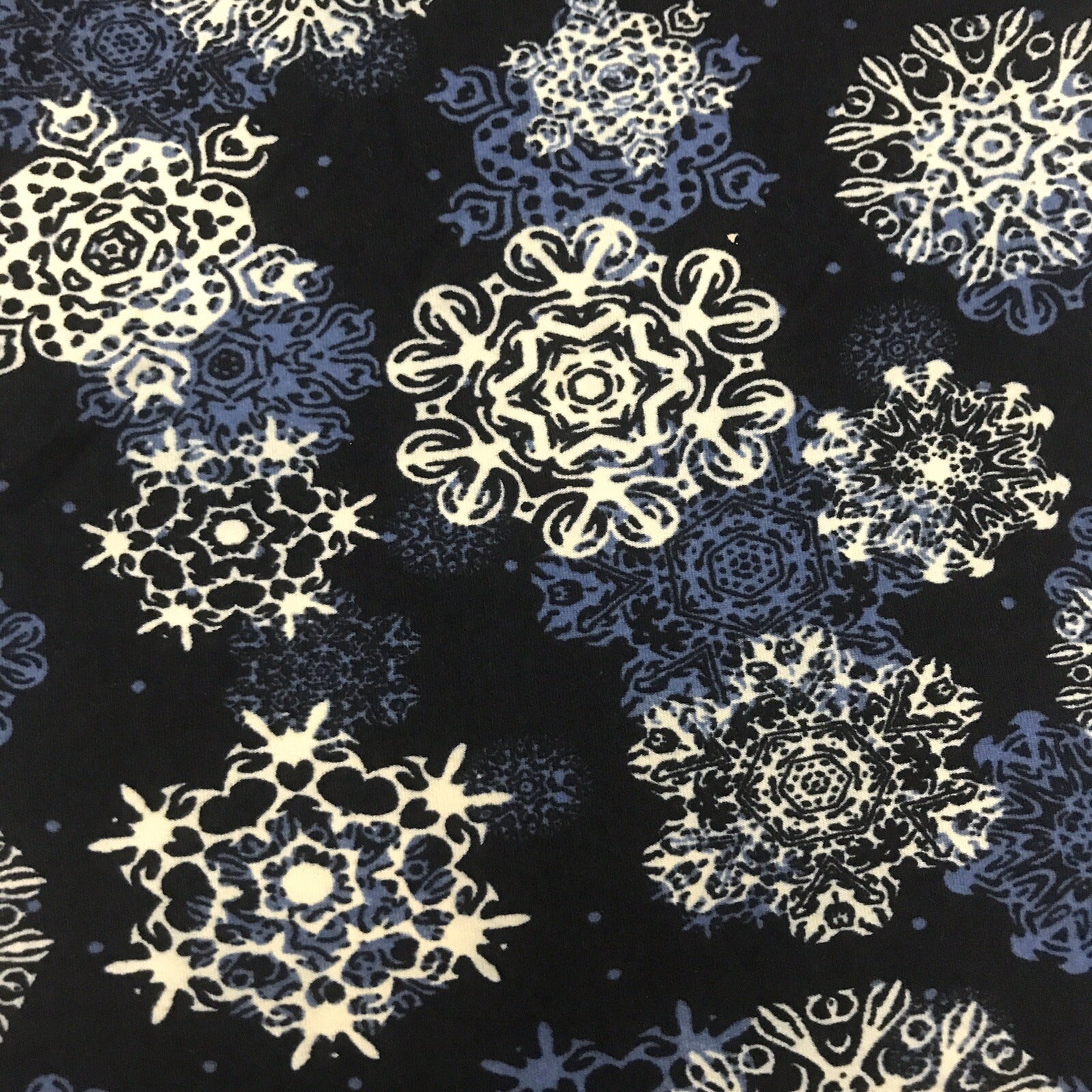 Blue Snowflake Print Blue Leggings