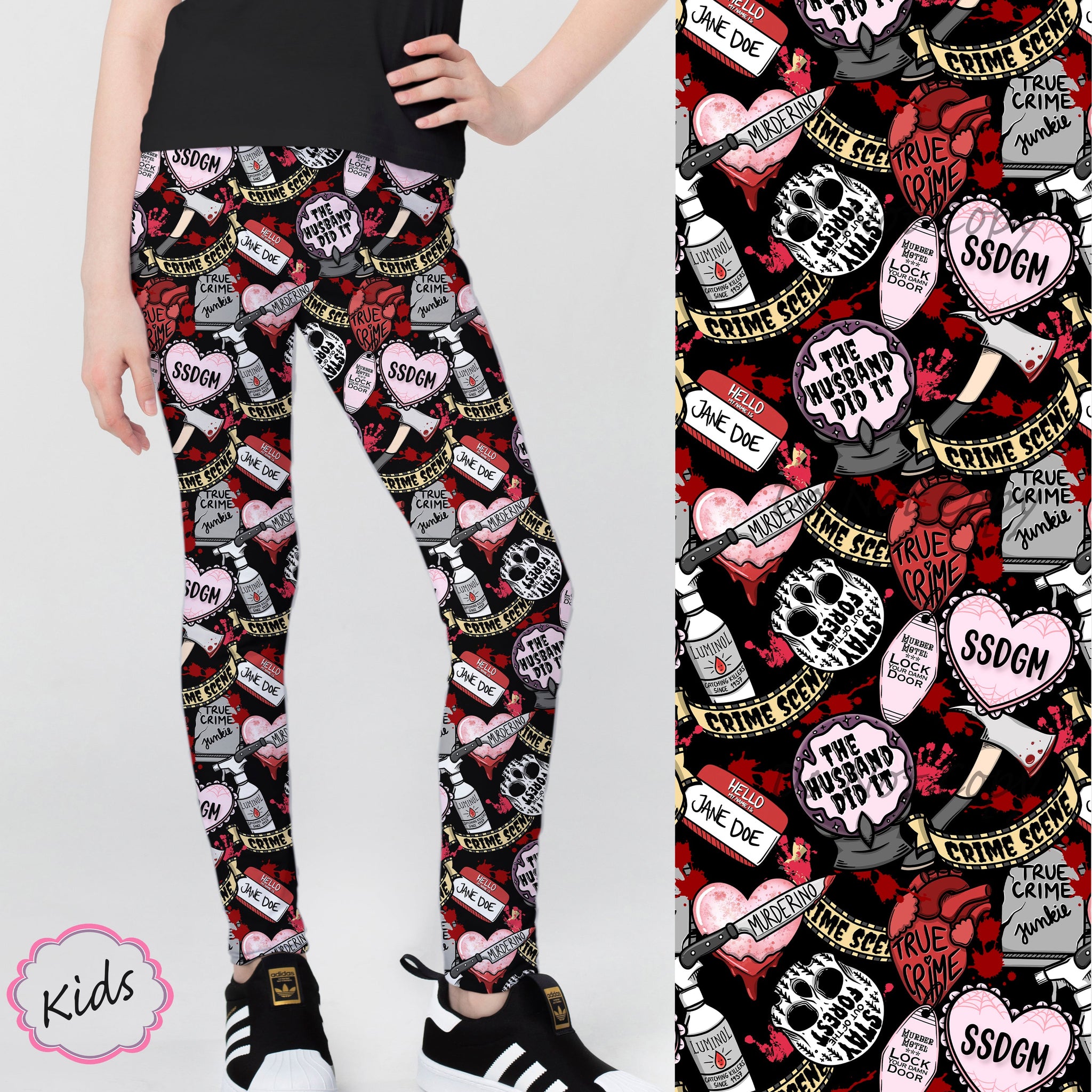 RTS - Kids True Crime Leggings w/ Pockets