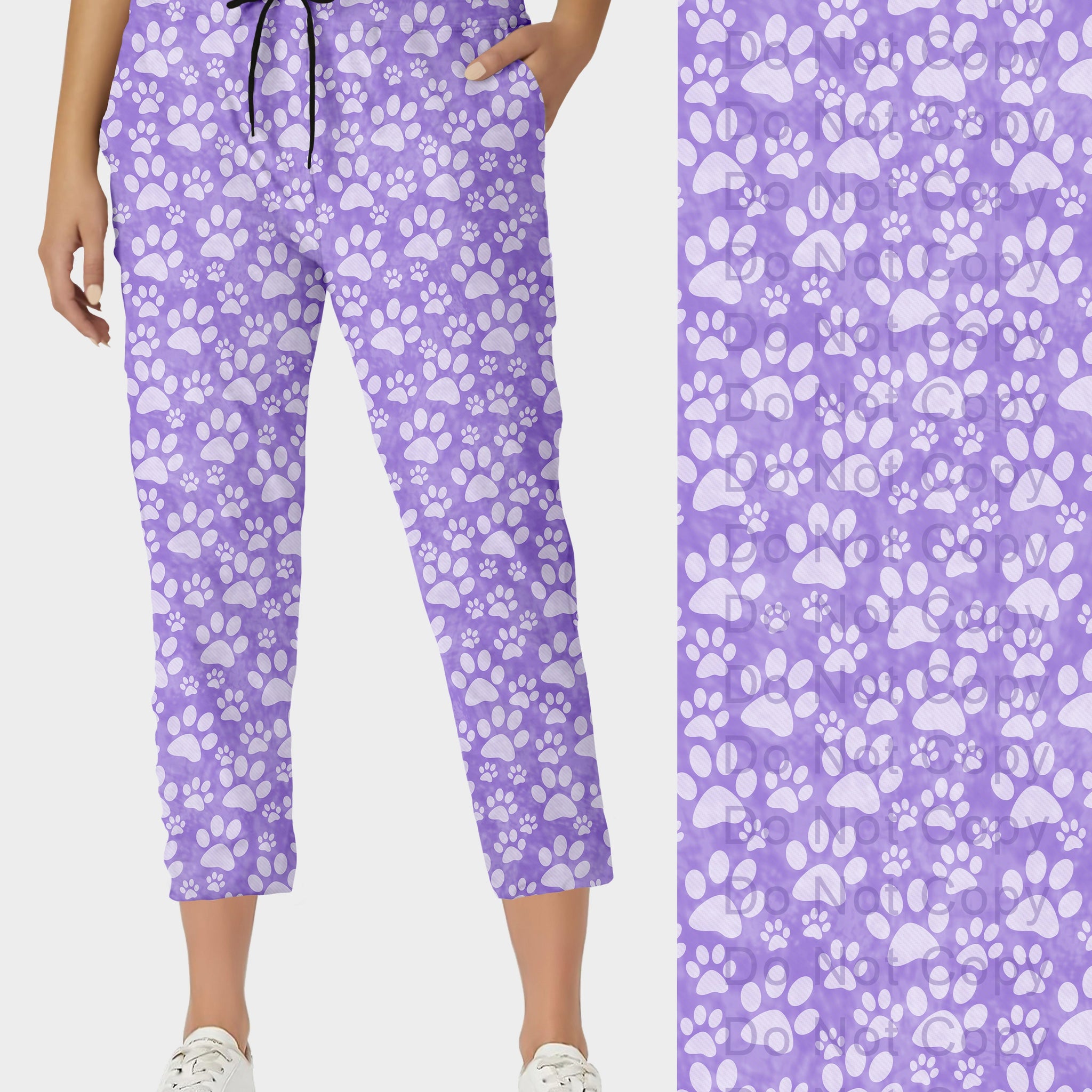RTS - Lavender Paws Capri Joggers
