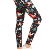 Flying Santa Christmas Print Leggings - Adult & Kid Sizes
