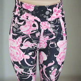 Pink Guitar Print Capri Leggings