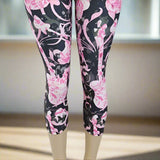 Pink Guitar Print Capri Leggings