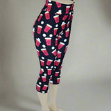 Beer Pong Red Cup Print Capri Leggings - Fun Party Game Inspired Legwear