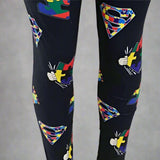 Super Power Puzzle Piece Print Soft Leggings w/ Secret Pocket in Yoga Band